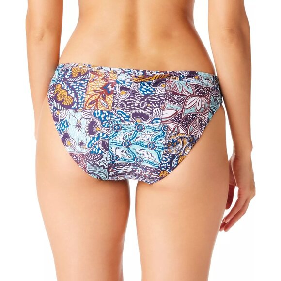 Bar III Boho By Nature Bikini Bottom XS Multicolor Smocked Side Hipster Brief - Picture 2 of 6